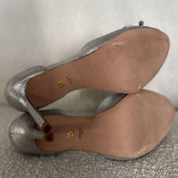 NEW Veronica Beard Gadot Bow Heels in Silver - Picture 10 of 11